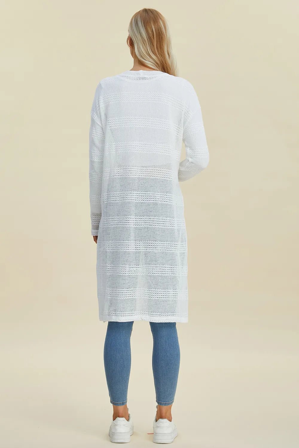 Double Take Full Size Open Front Longline Cardigan - Rooted & Reckless Co.