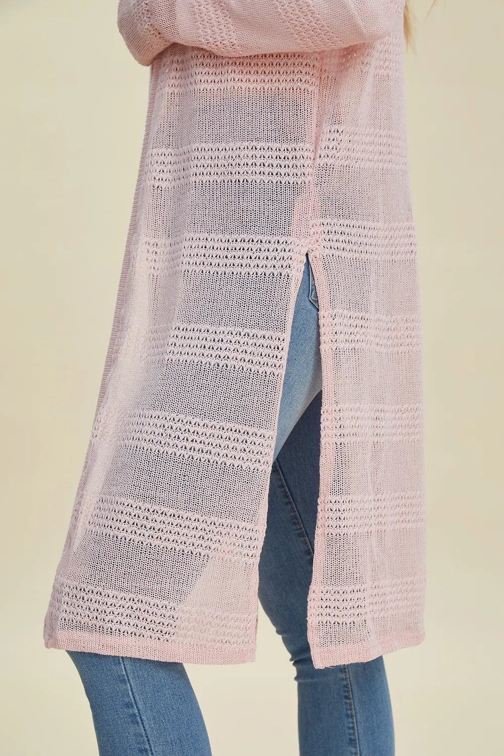 Double Take Full Size Open Front Longline Cardigan - Rooted & Reckless Co.