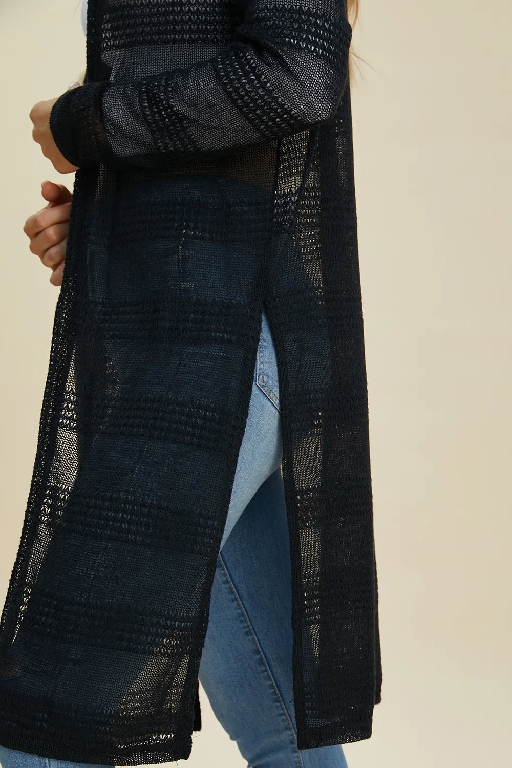 Double Take Full Size Open Front Longline Cardigan - Rooted & Reckless Co.