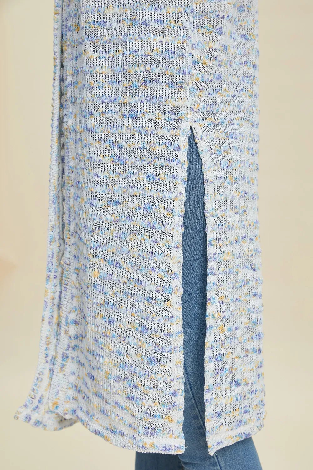 Double Take Full Size Open Front Longline Cardigan - Rooted & Reckless Co.