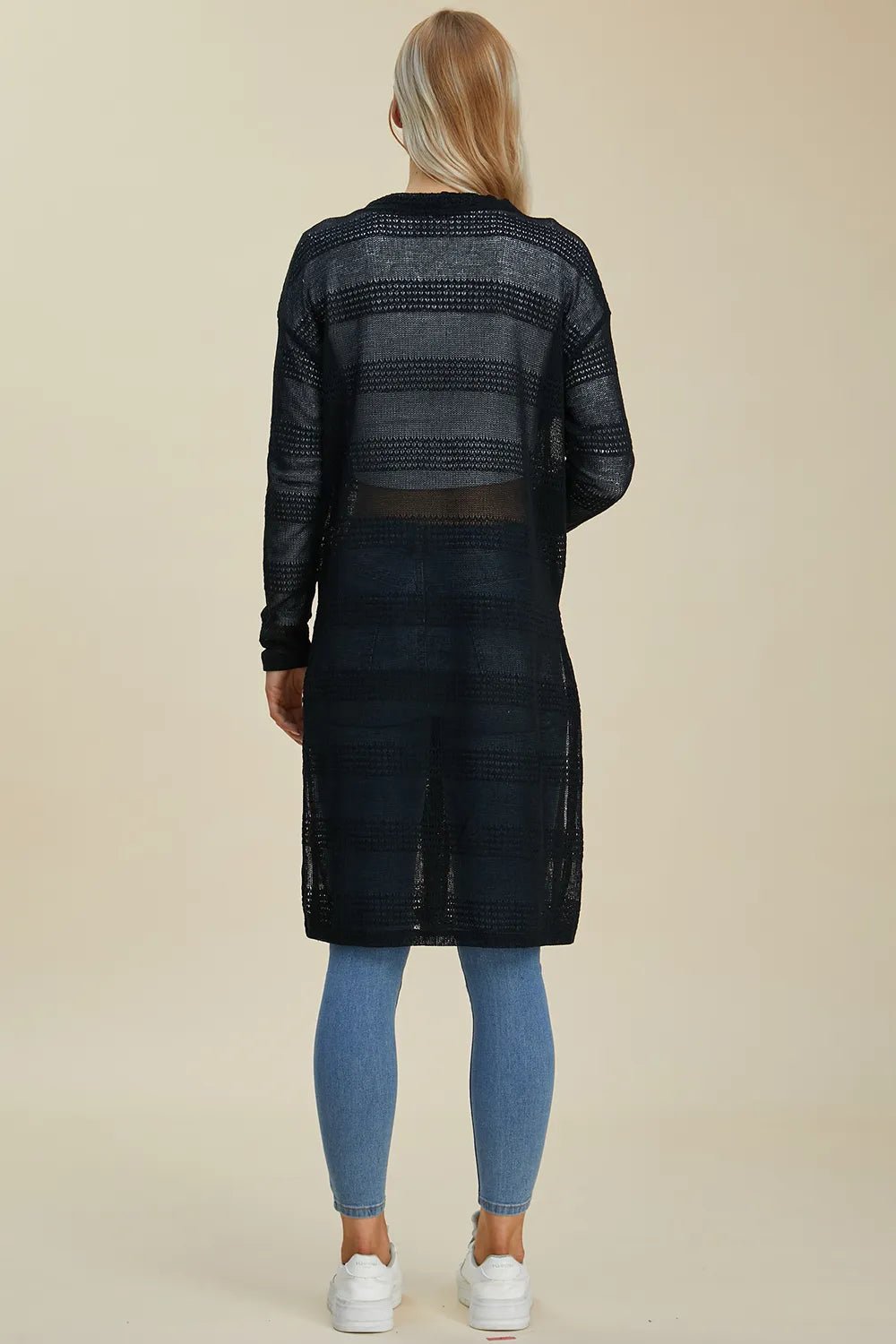 Double Take Full Size Open Front Longline Cardigan - Rooted & Reckless Co.