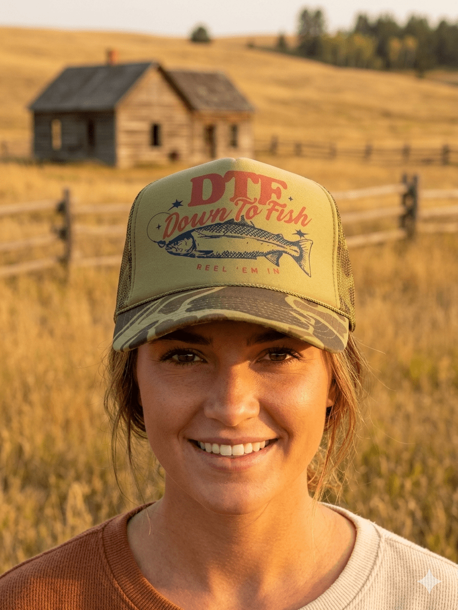 Down To Fish Trucker Hat - Rooted & Reckless Co.