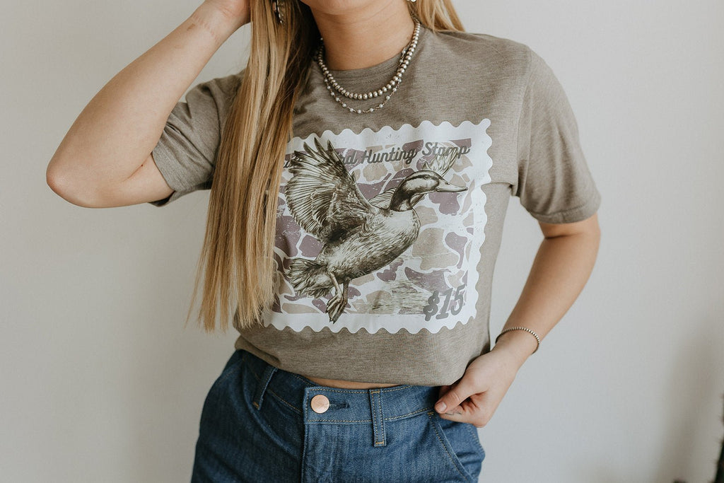 Duck Stamp Graphic Tee - Olive Ash - Rooted & Reckless Co.