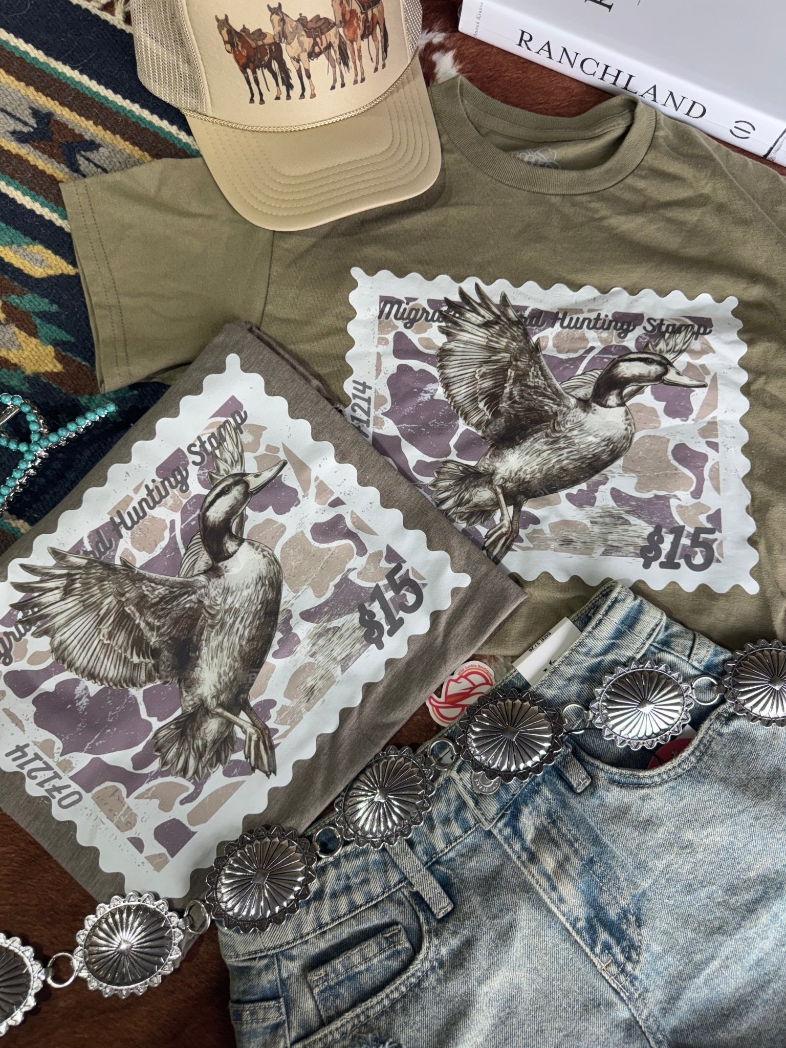 Duck Stamp Graphic Tee - Olive Ash - Rooted & Reckless Co.