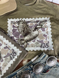 Duck Stamp Graphic Tee - Olive Green - Rooted & Reckless Co.