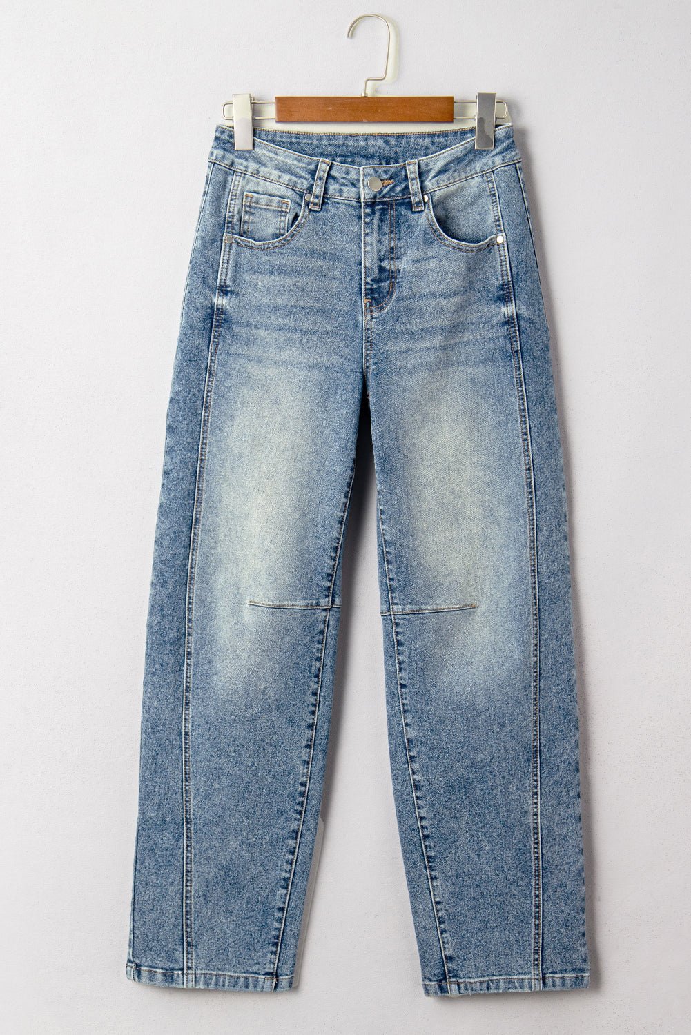 Dusk Blue Vintage Washed Seam Detail Shift Jeans - Rooted & Reckless Co.