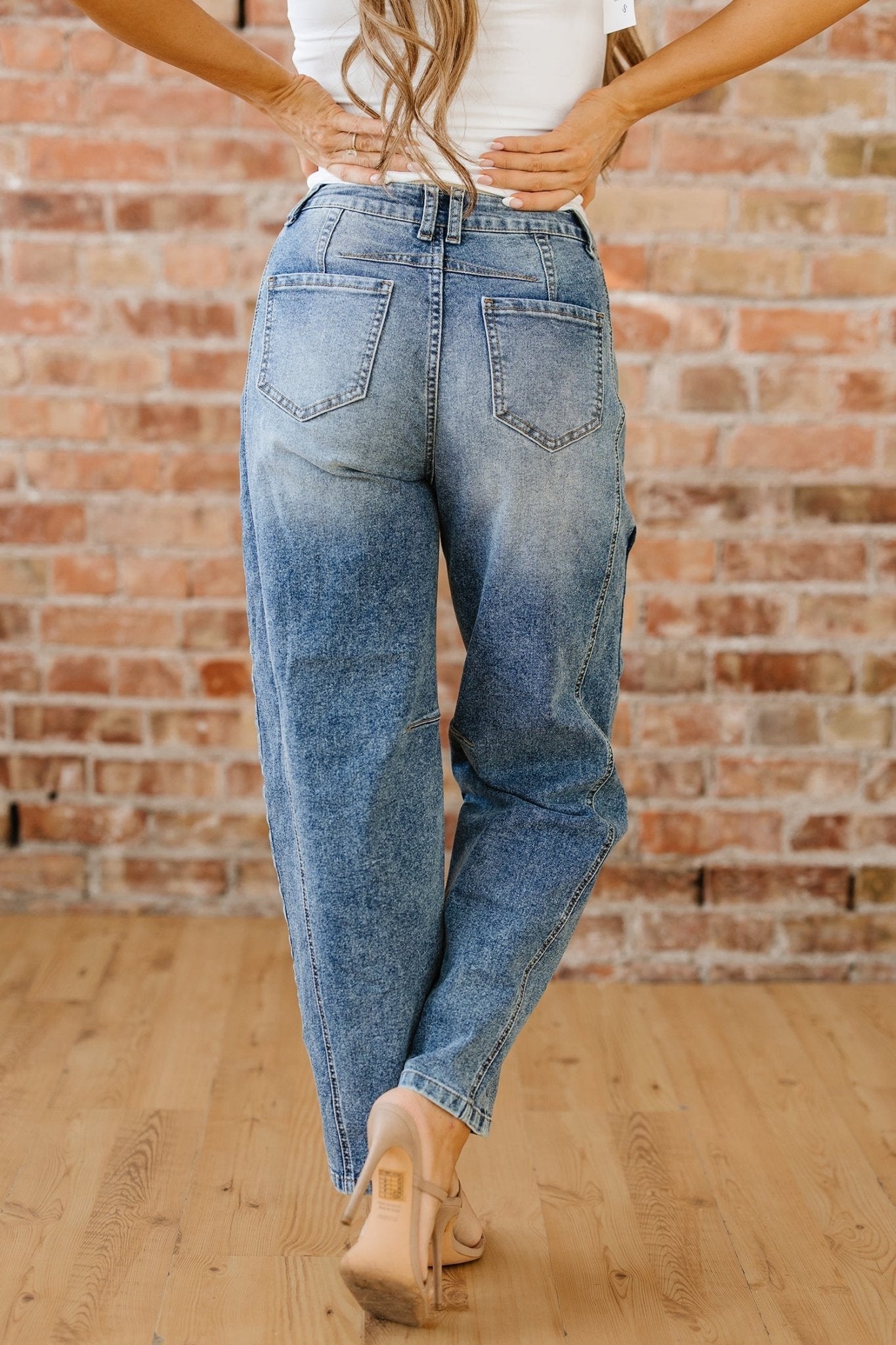 Dusk Blue Vintage Washed Seam Detail Shift Jeans - Rooted & Reckless Co.