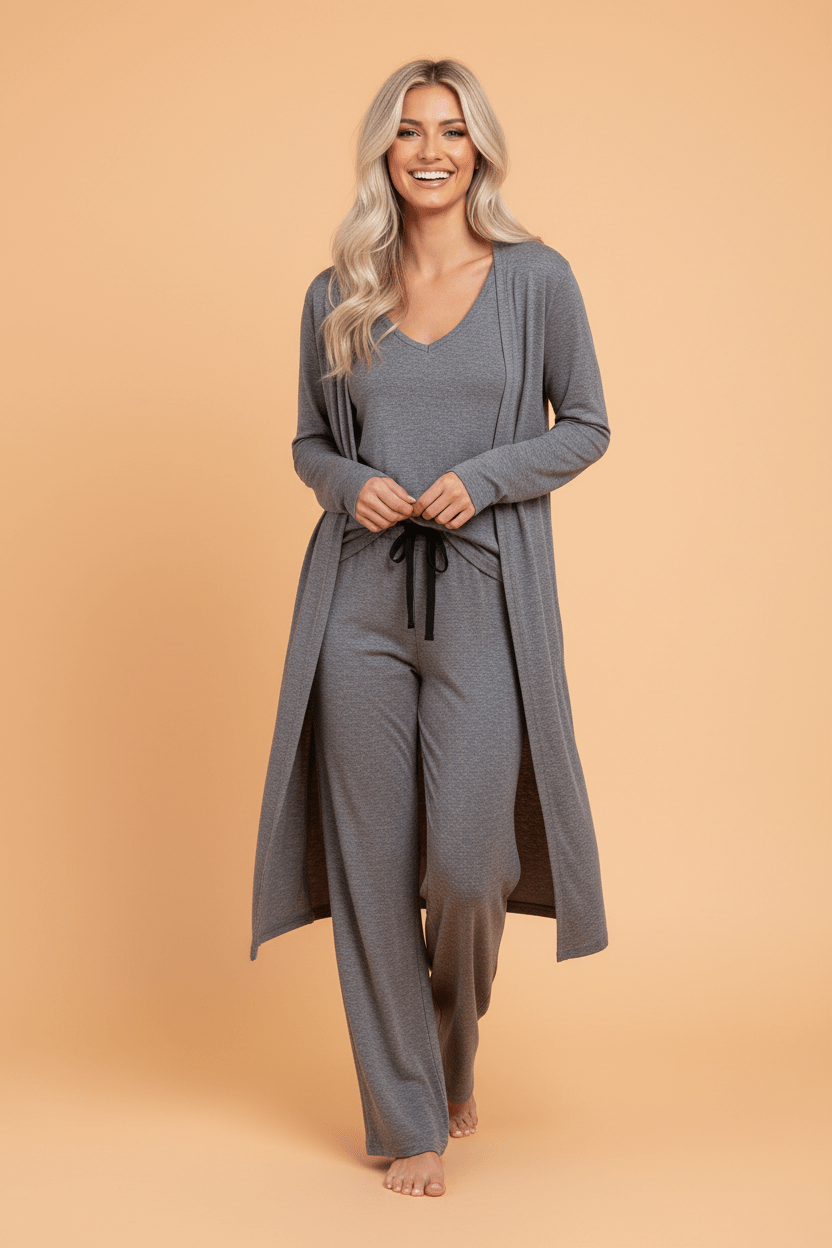 Duster Cardigan T-Shirt & Pants Lounge Set - Rooted & Reckless Co.