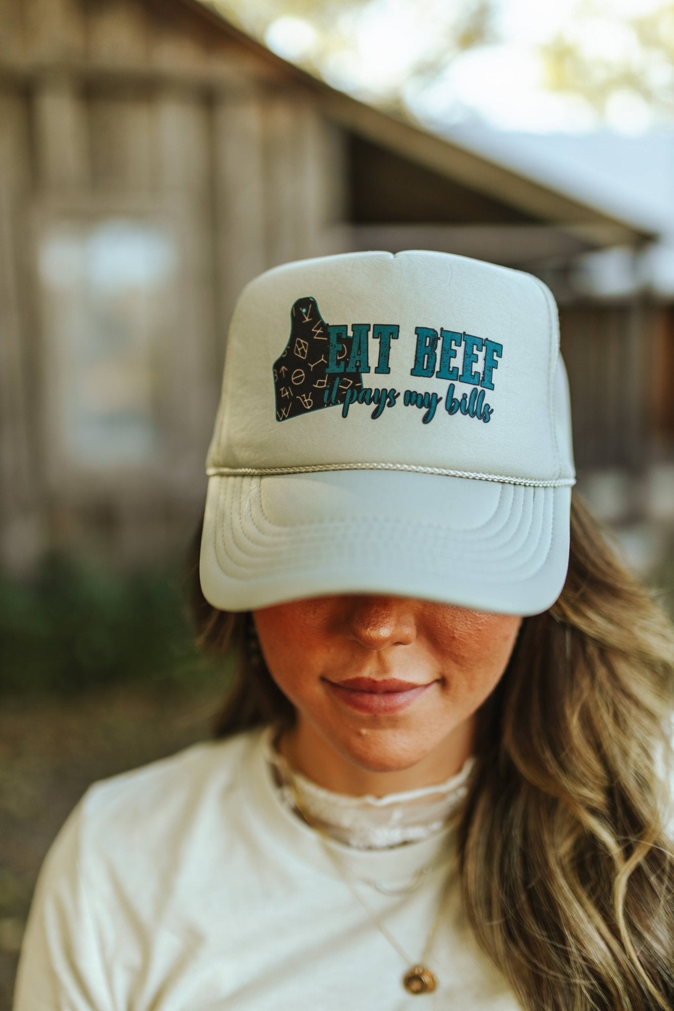 Eat Beef It Pays My Bills Trucker Hat - Rooted & Reckless Co.