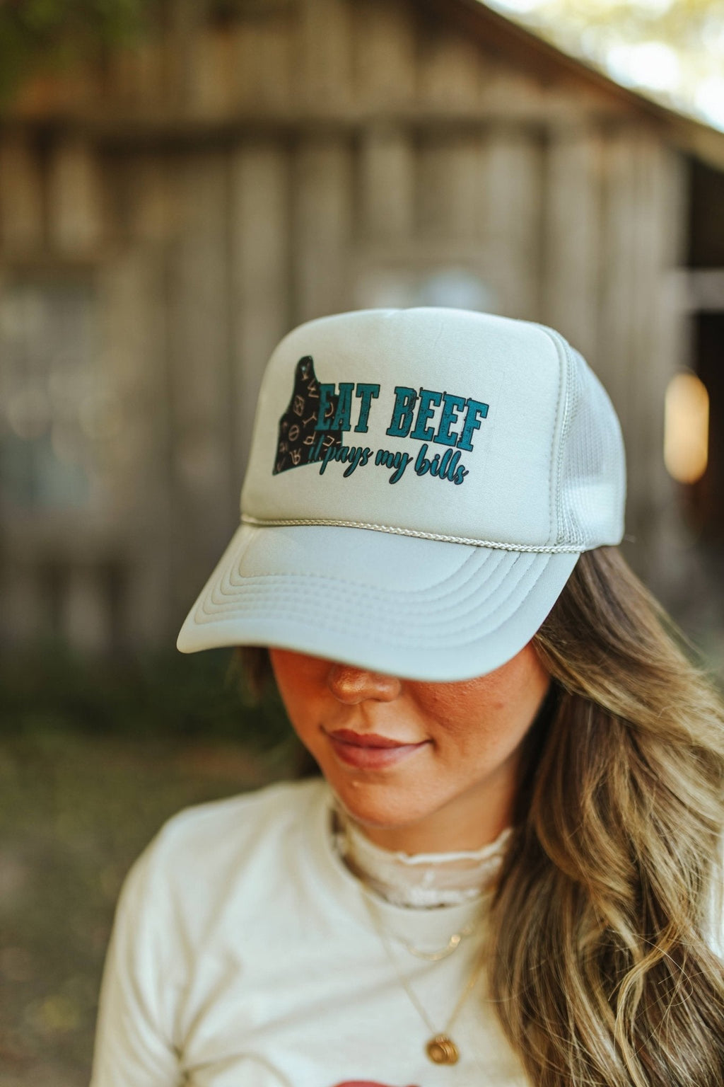 Eat Beef It Pays My Bills Trucker Hat - Rooted & Reckless Co.