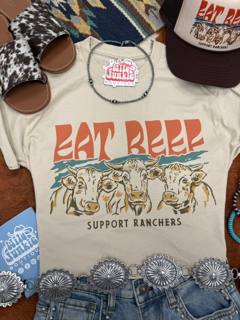 Eat Beef Support Ranchers Graphic Tee - Rooted & Reckless Co.