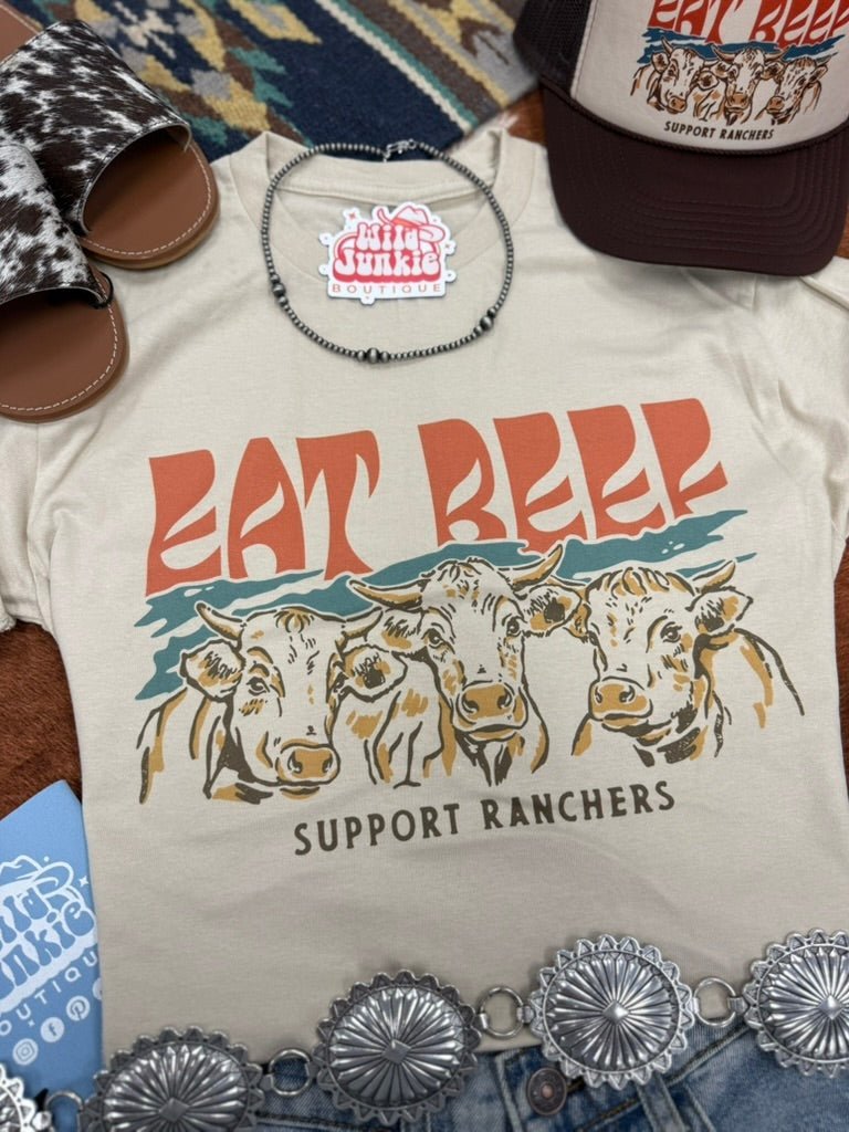 Eat Beef Support Ranchers Graphic Tee - Rooted & Reckless Co.