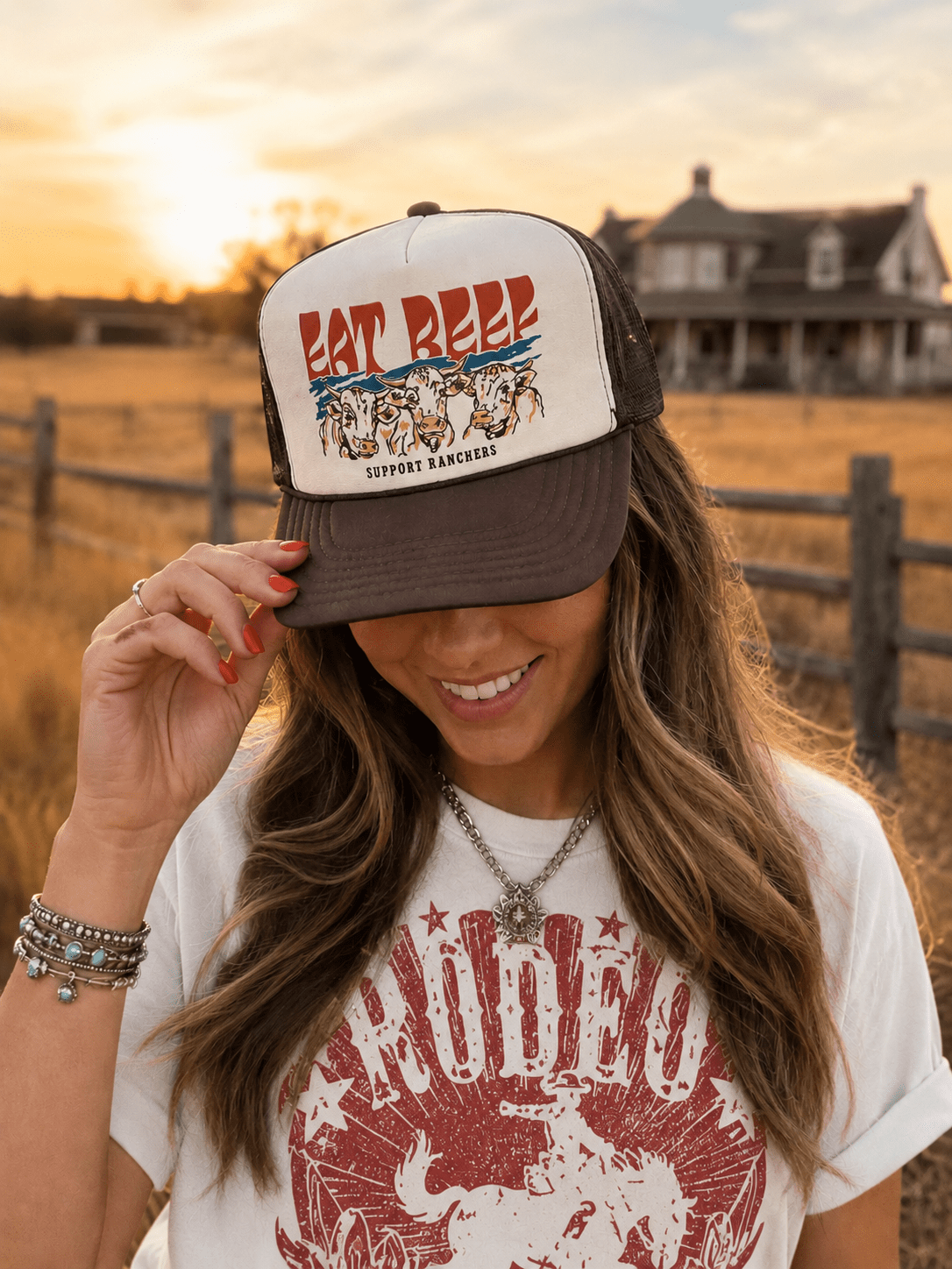 Eat Beef Support Ranchers Trucker Hat - Rooted & Reckless Co.