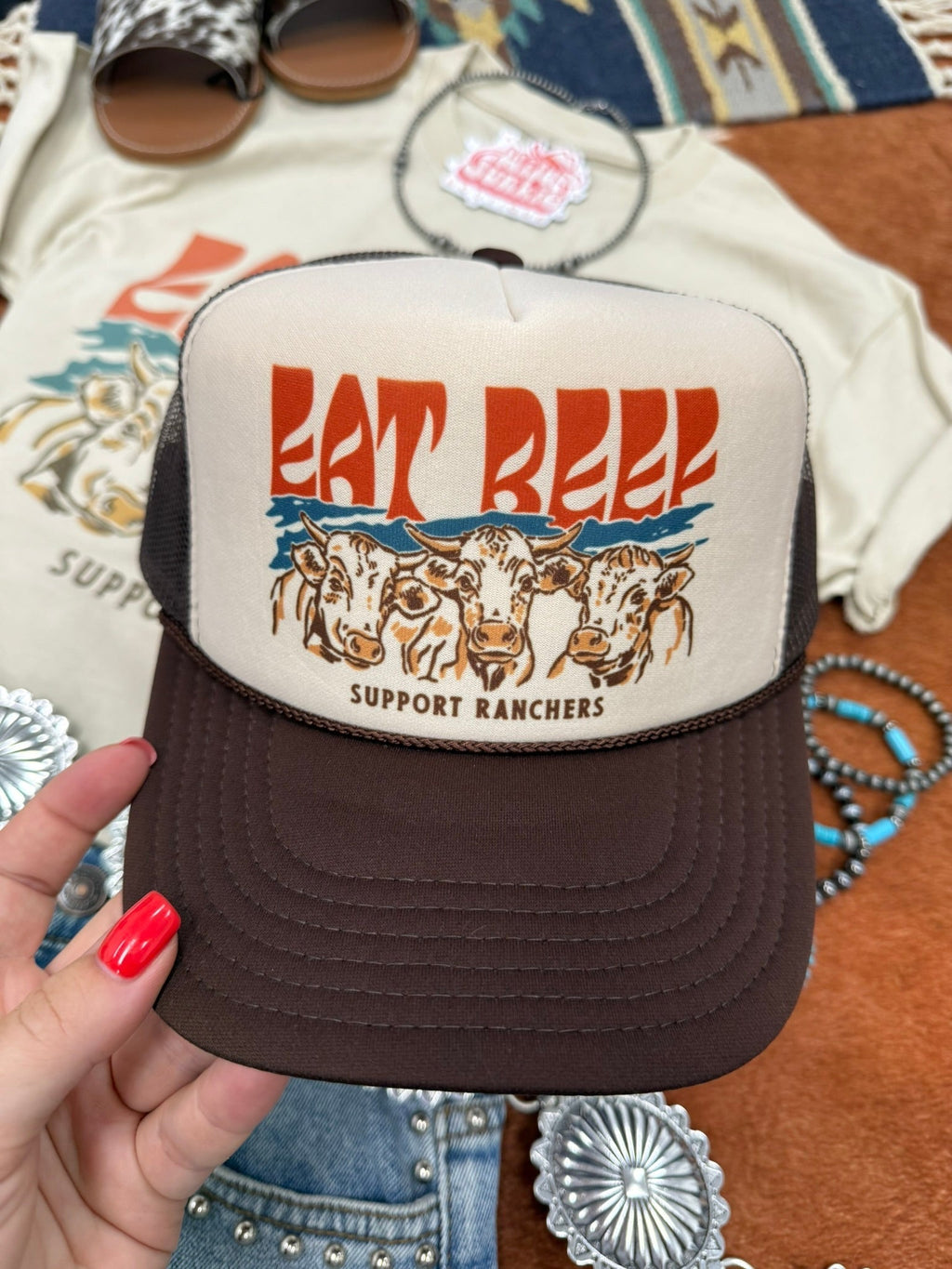 Eat Beef Support Ranchers Trucker Hat - Rooted & Reckless Co.