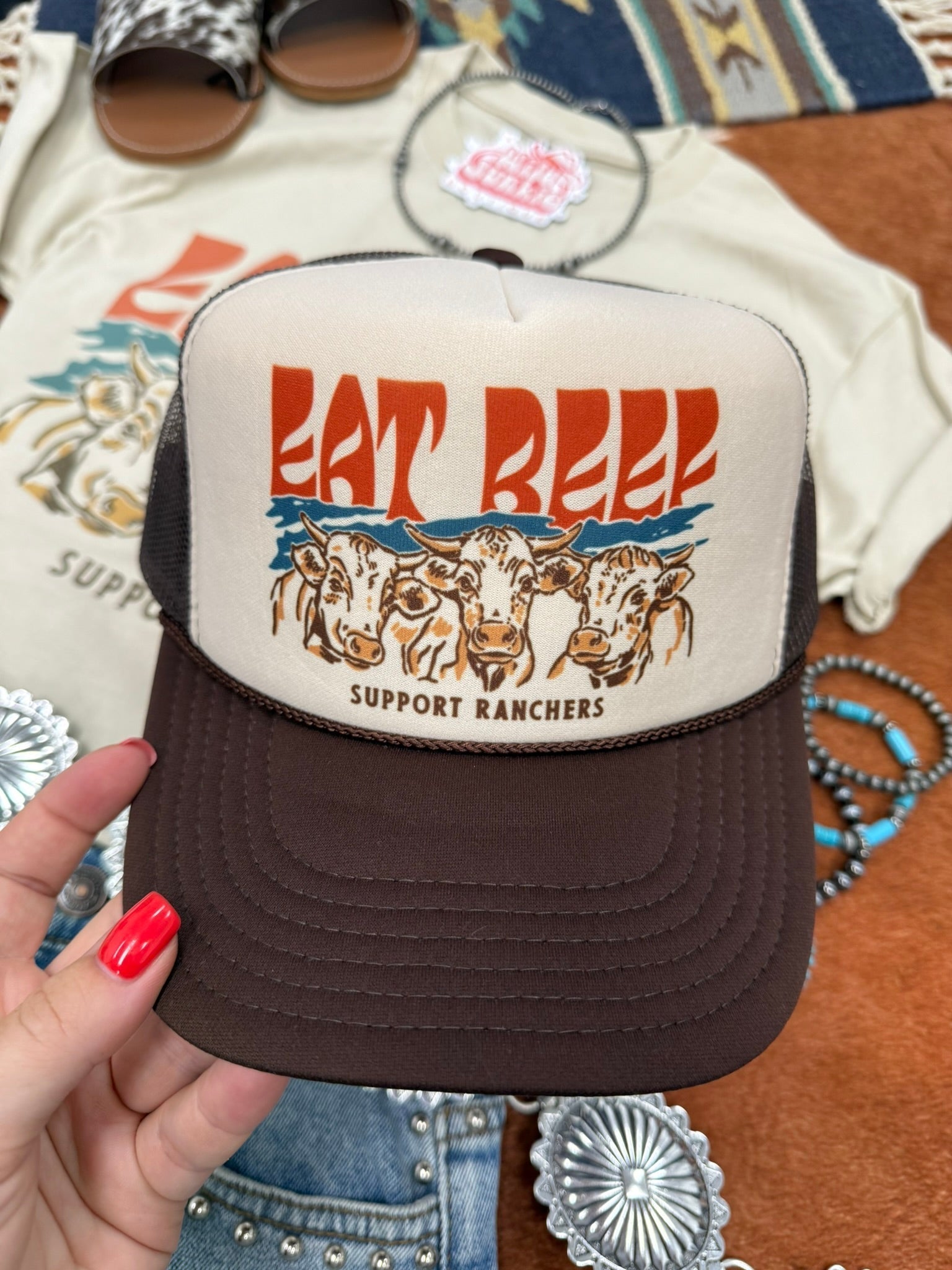 Eat Beef Support Ranchers Trucker Hat - Rooted & Reckless Co.