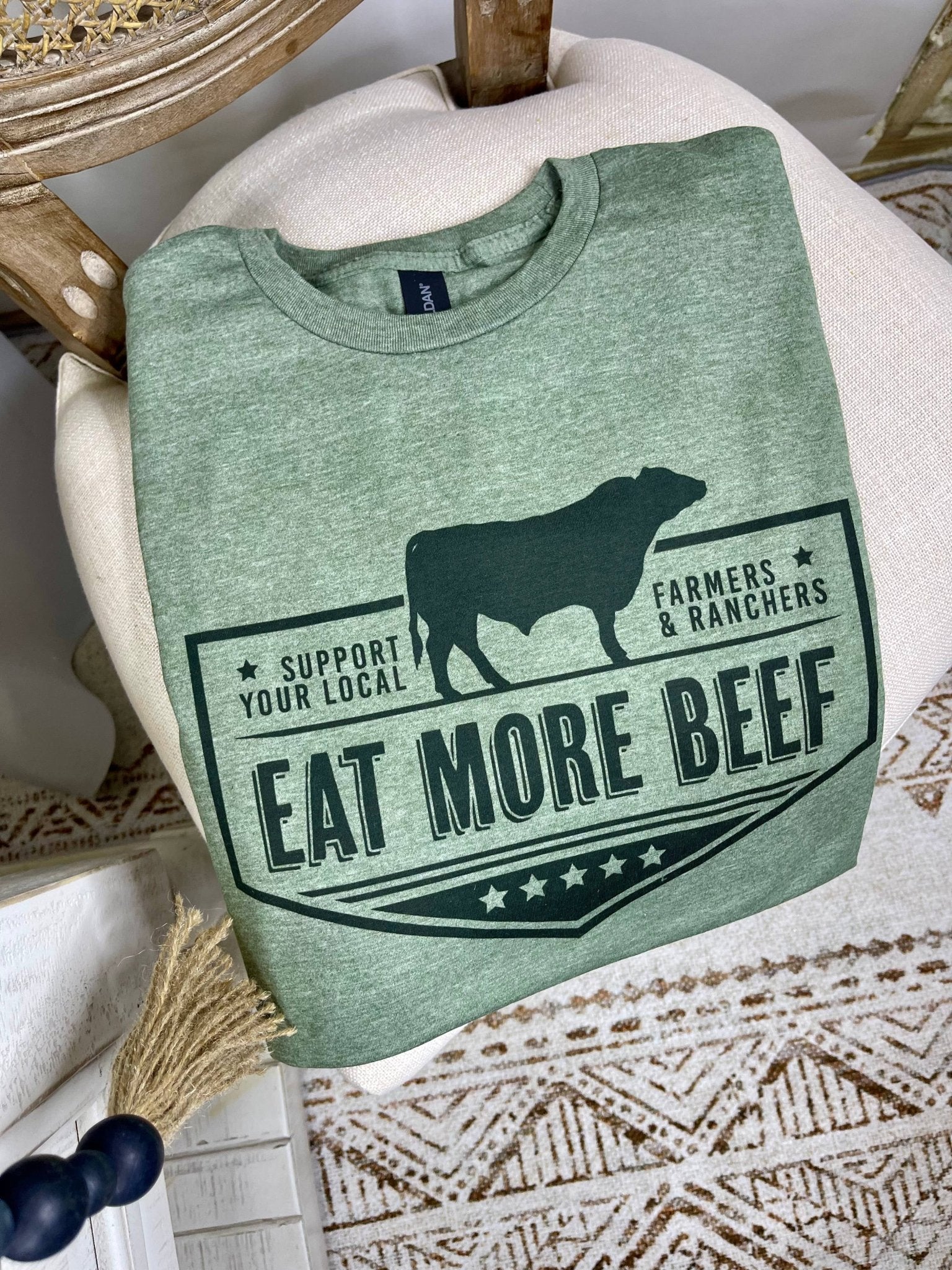 "Eat More Beef" Support Local Farmers & Ranchers Vintage Western Graphic Tee - Rooted & Reckless Co.