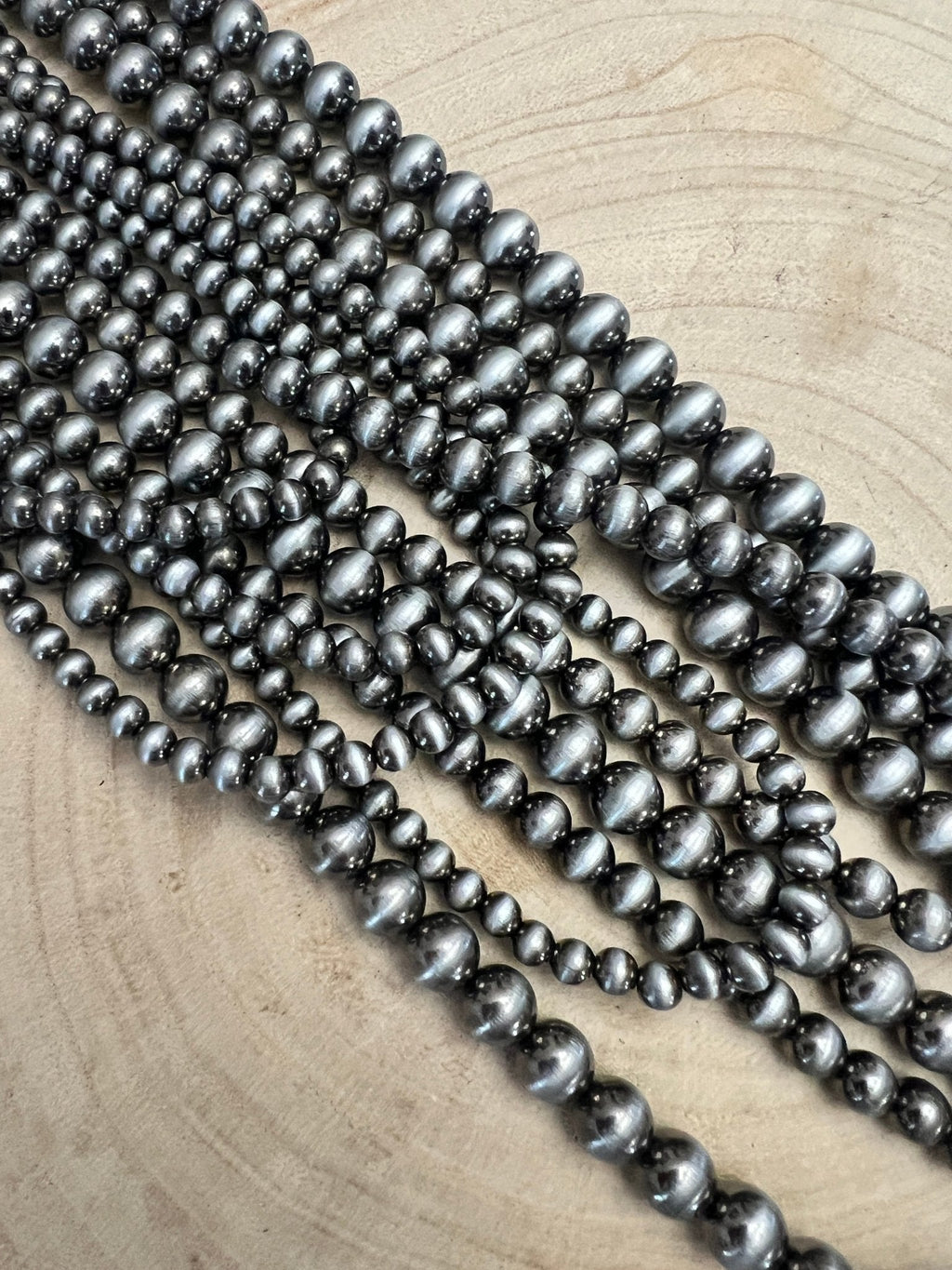 Eight Row Western Faux Sterling Pearl Statement Necklace — Single-Clasp Layered Set - Rooted & Reckless Co.
