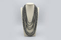 Eight Row Western Faux Sterling Pearl Statement Necklace — Single-Clasp Layered Set - Rooted & Reckless Co.