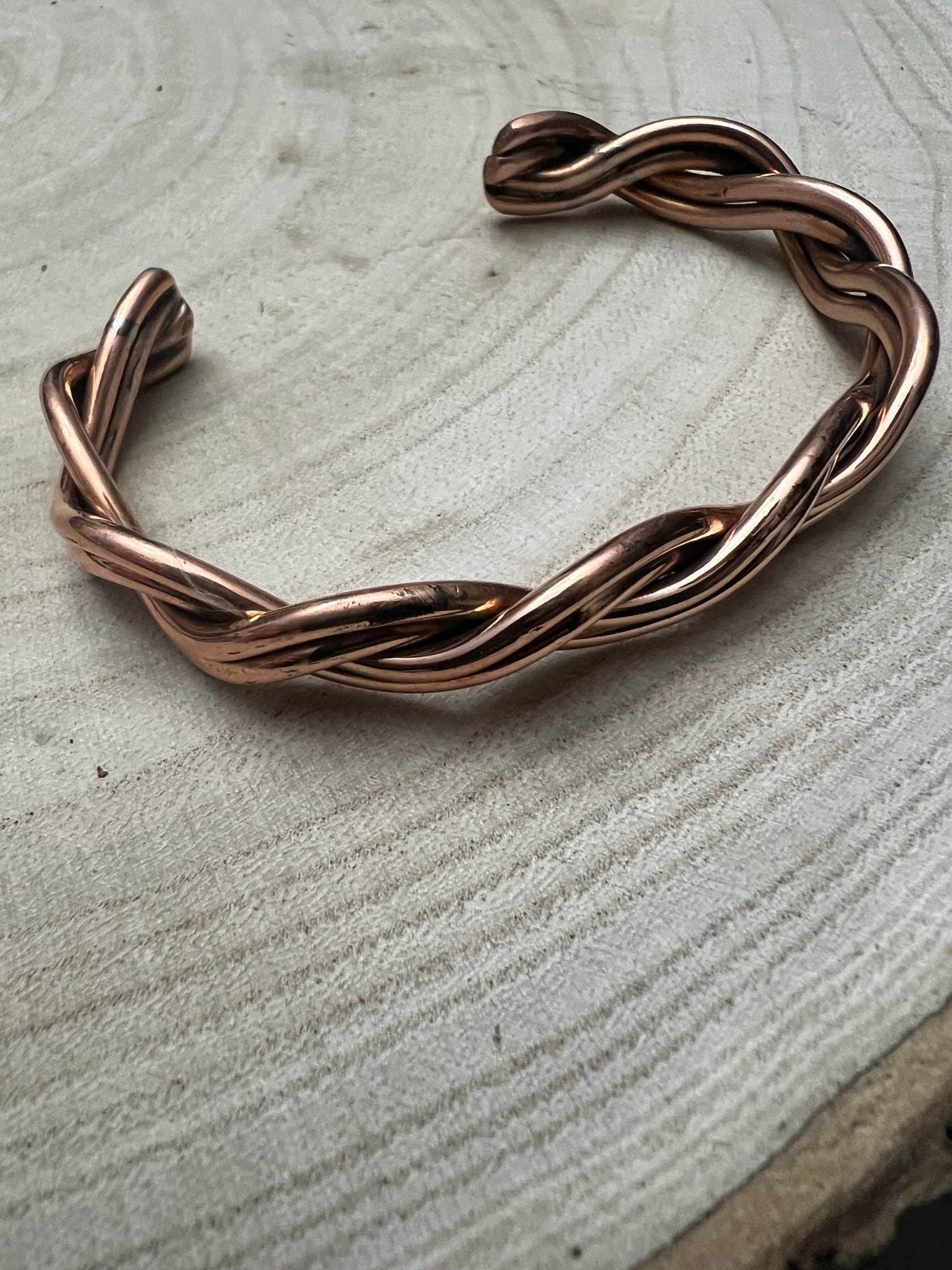 Elaine Tahe Navajo Copper Bracelet — 3/8" Wide (Fits 7 1/8" Wrist) - Rooted & Reckless Co.