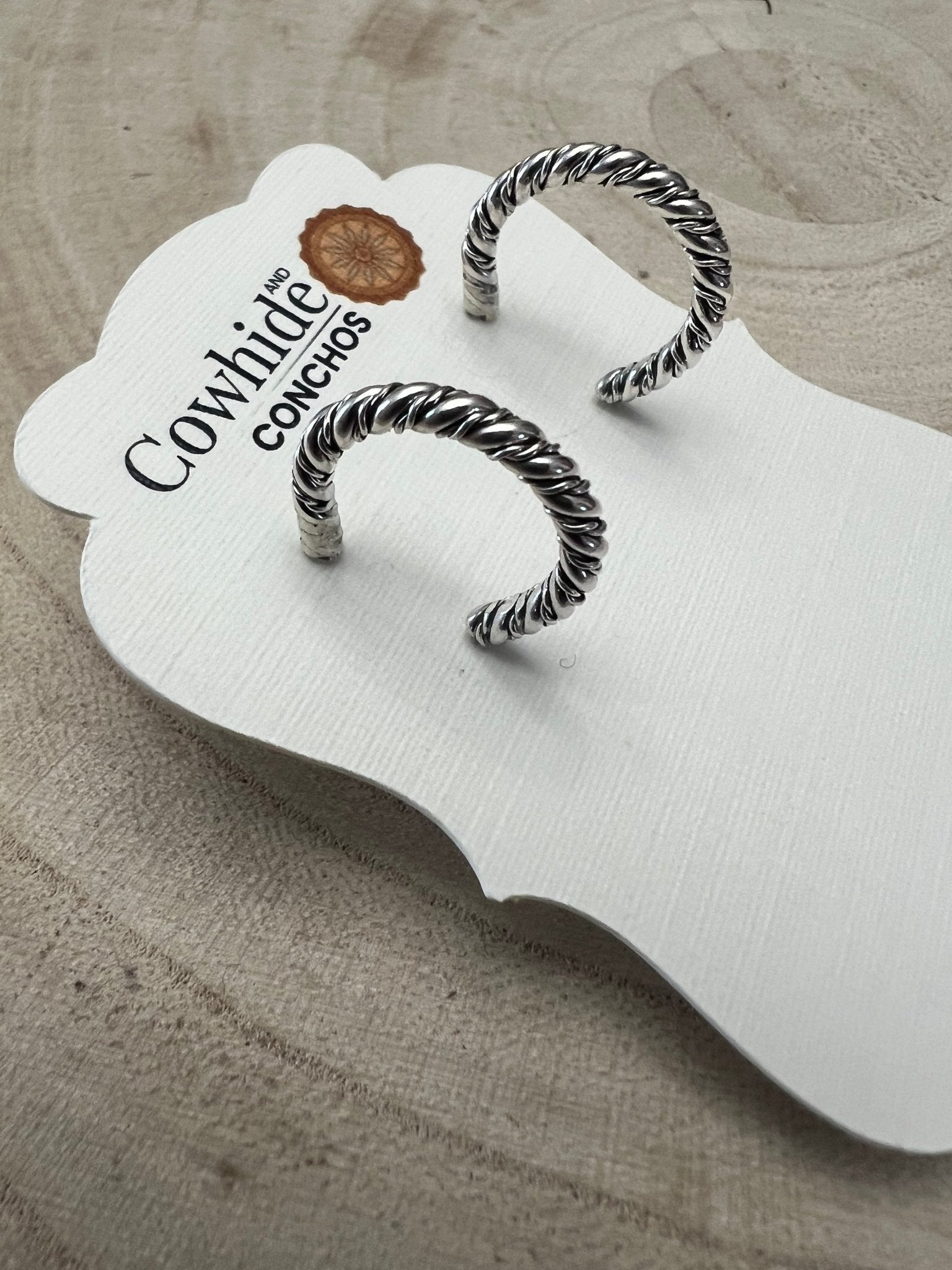 Elaine Tahe Navajo Sterling Silver Hoop Earrings — 5/8" × 1/8" (Listing 2) - Rooted & Reckless Co.