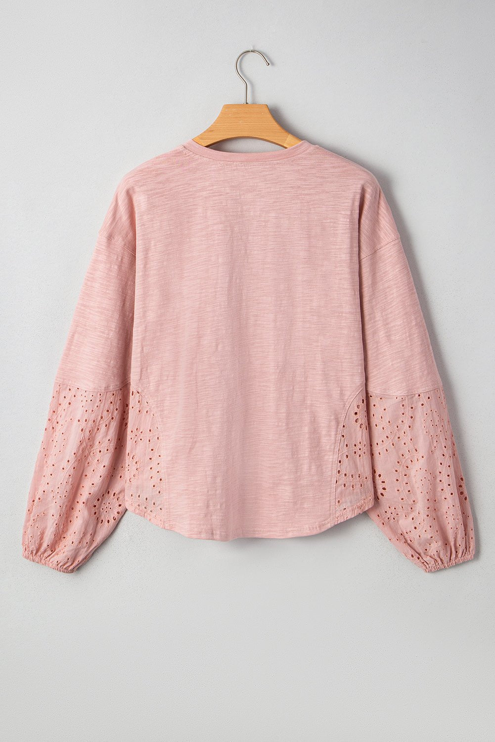 Embroidered Eyelet Patchwork Batwing Sleeve Blouse - Rooted & Reckless Co.