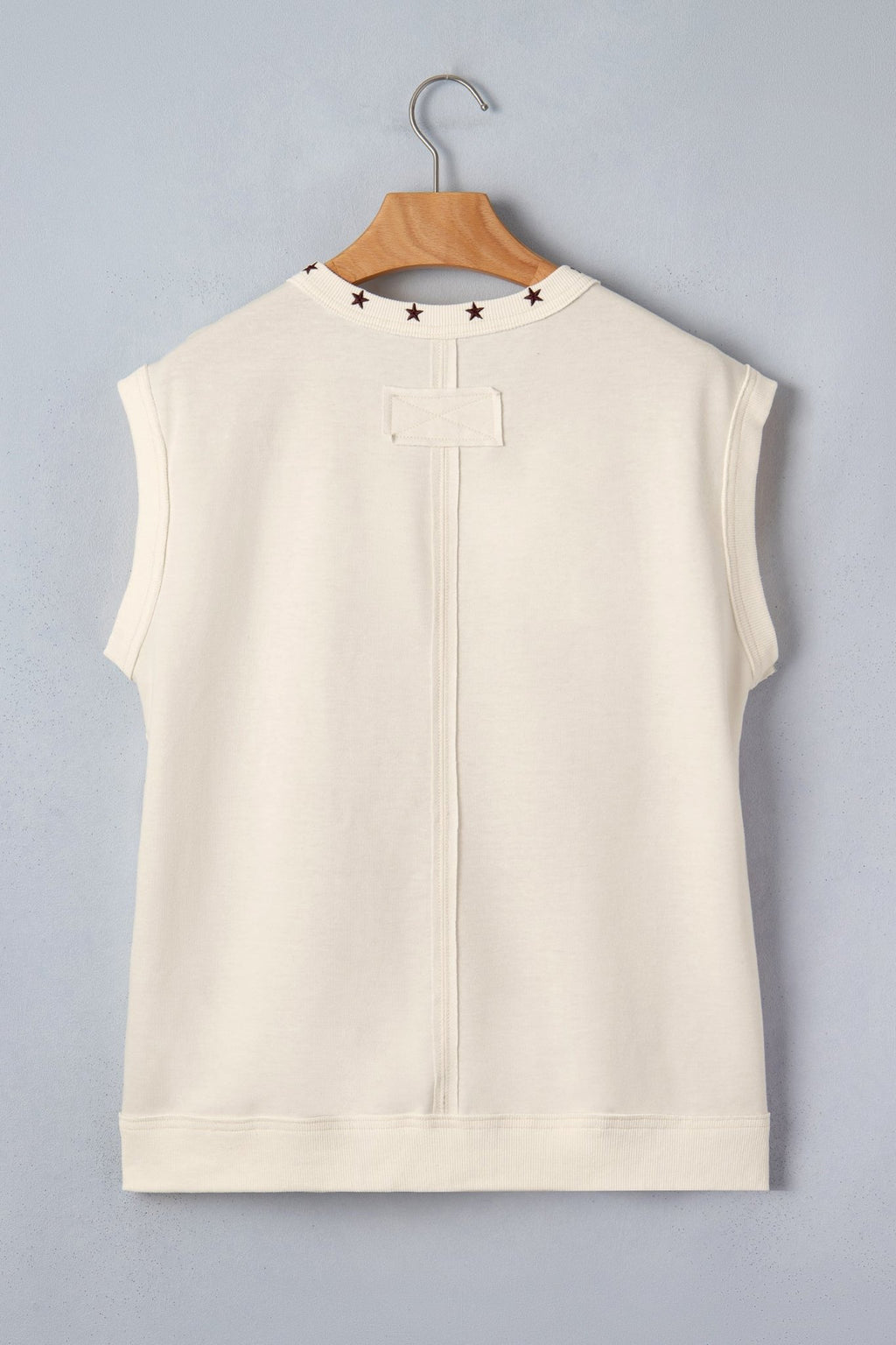 Embroidered Horseshoe Star Trim V-Neck Tank Top - Rooted & Reckless Co.