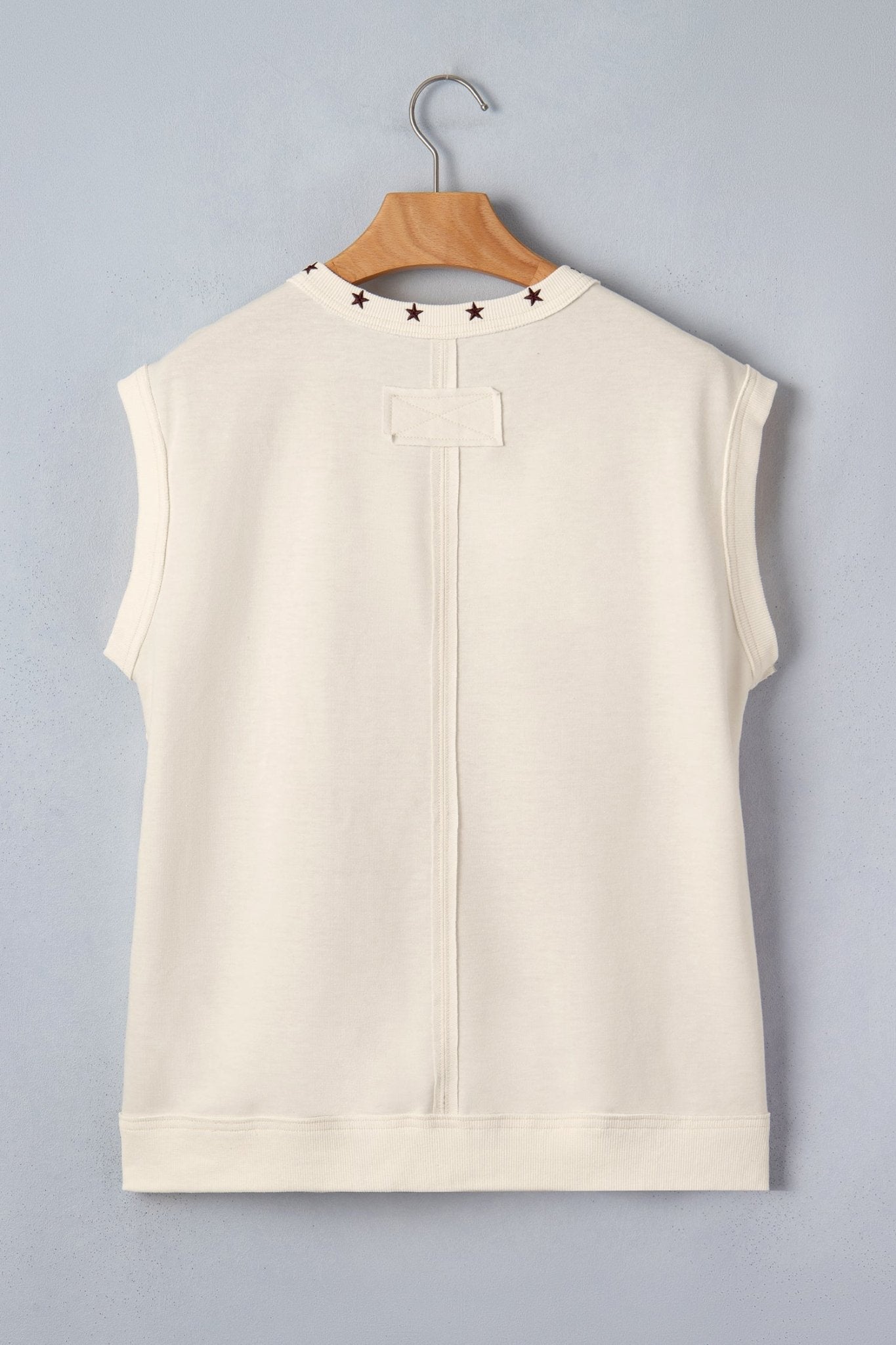 Embroidered Horseshoe Star Trim V-Neck Tank Top - Rooted & Reckless Co.