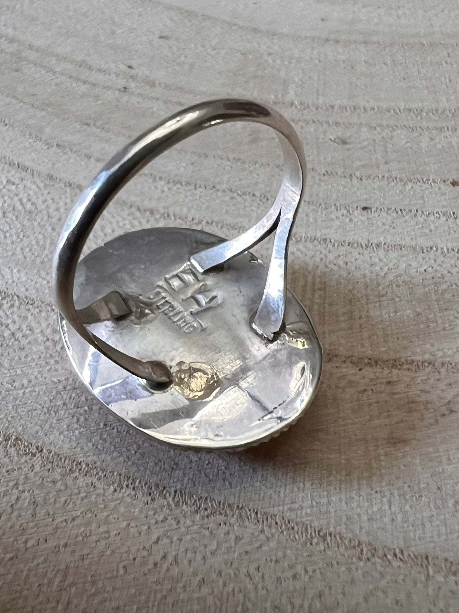Ernest Hawthorne Navajo Spiny Oyster & Sterling Silver Ring — Size 7.5 - Rooted & Reckless Co.