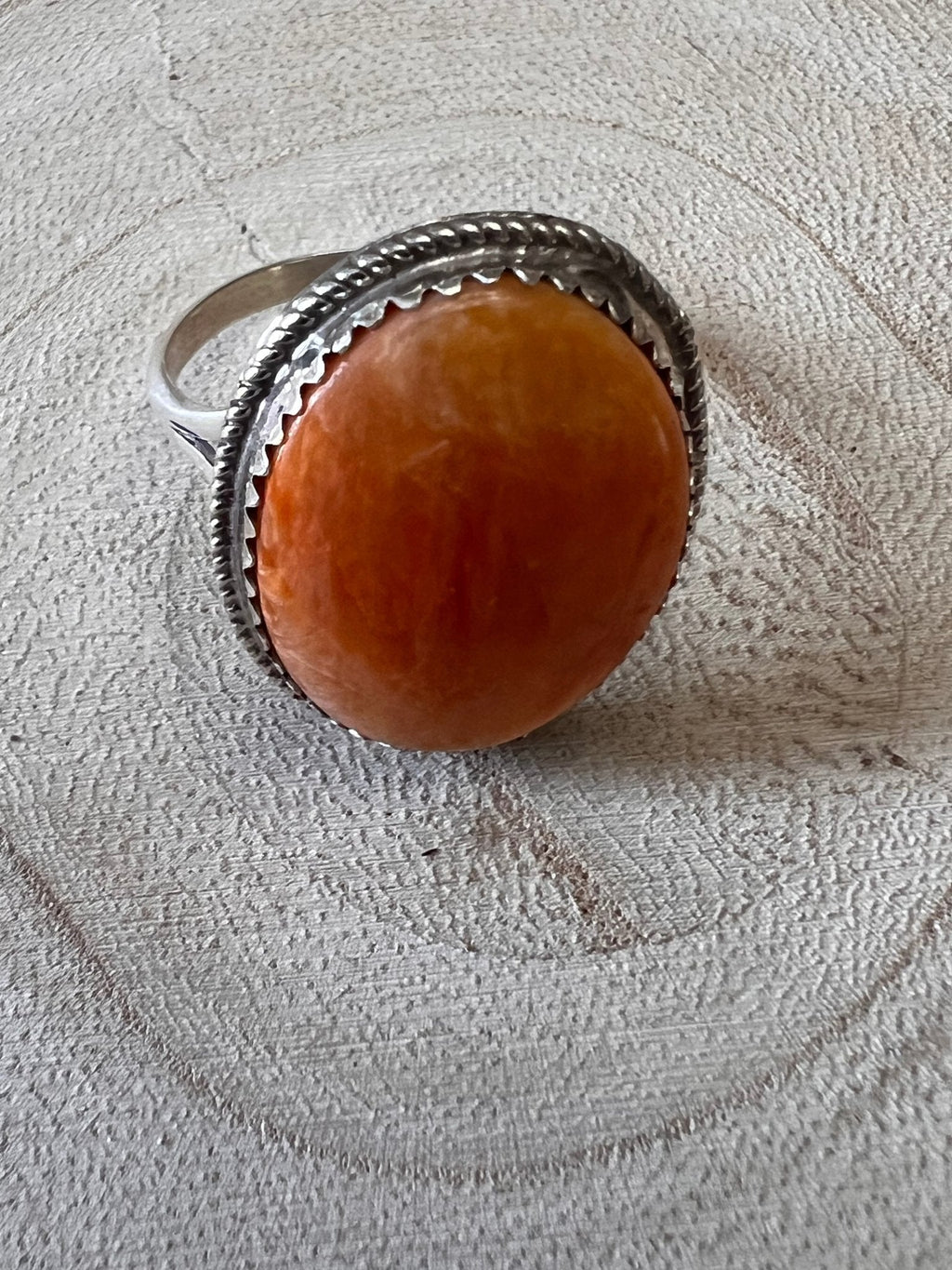 Ernest Hawthorne Navajo Spiny Oyster & Sterling Silver Ring — Size 7.5 - Rooted & Reckless Co.