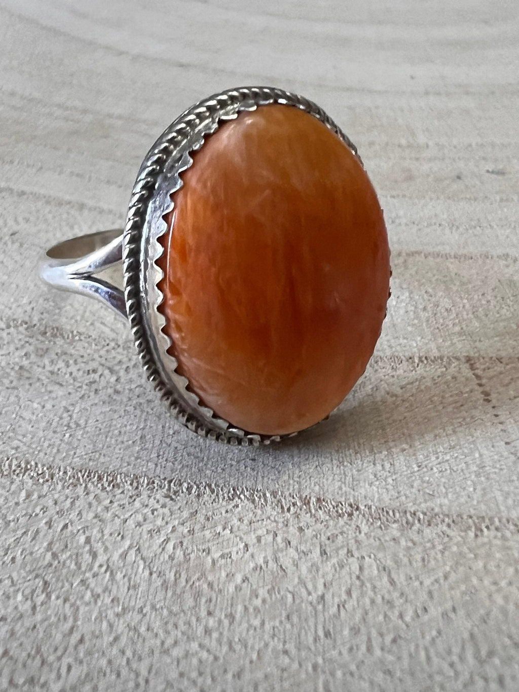 Ernest Hawthorne Navajo Spiny Oyster & Sterling Silver Ring — Size 7.5 - Rooted & Reckless Co.