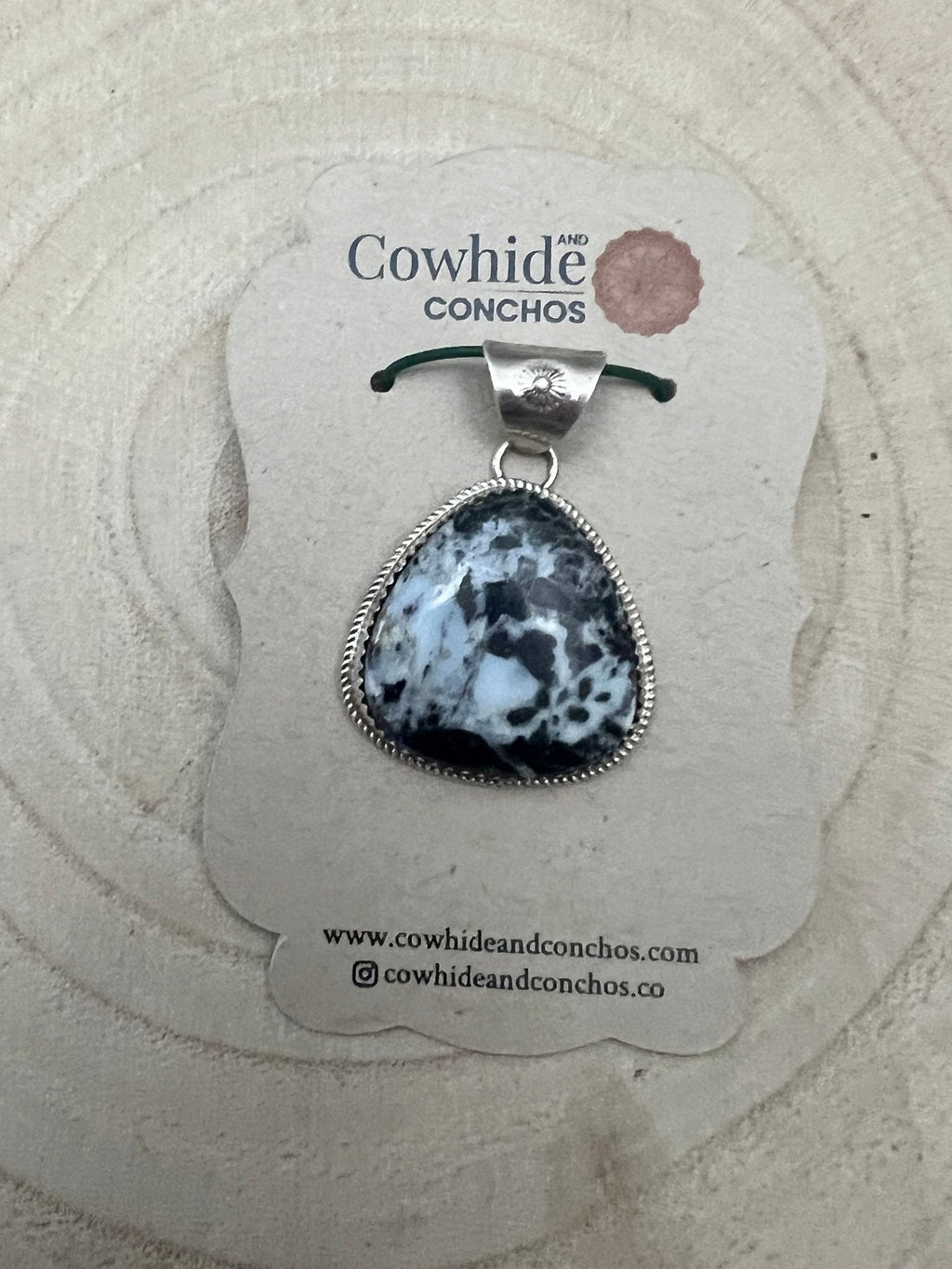 Ernest Hawthorne Navajo White Buffalo Turquoise & Sterling Silver Pendant — Hallmarked - Rooted & Reckless Co.