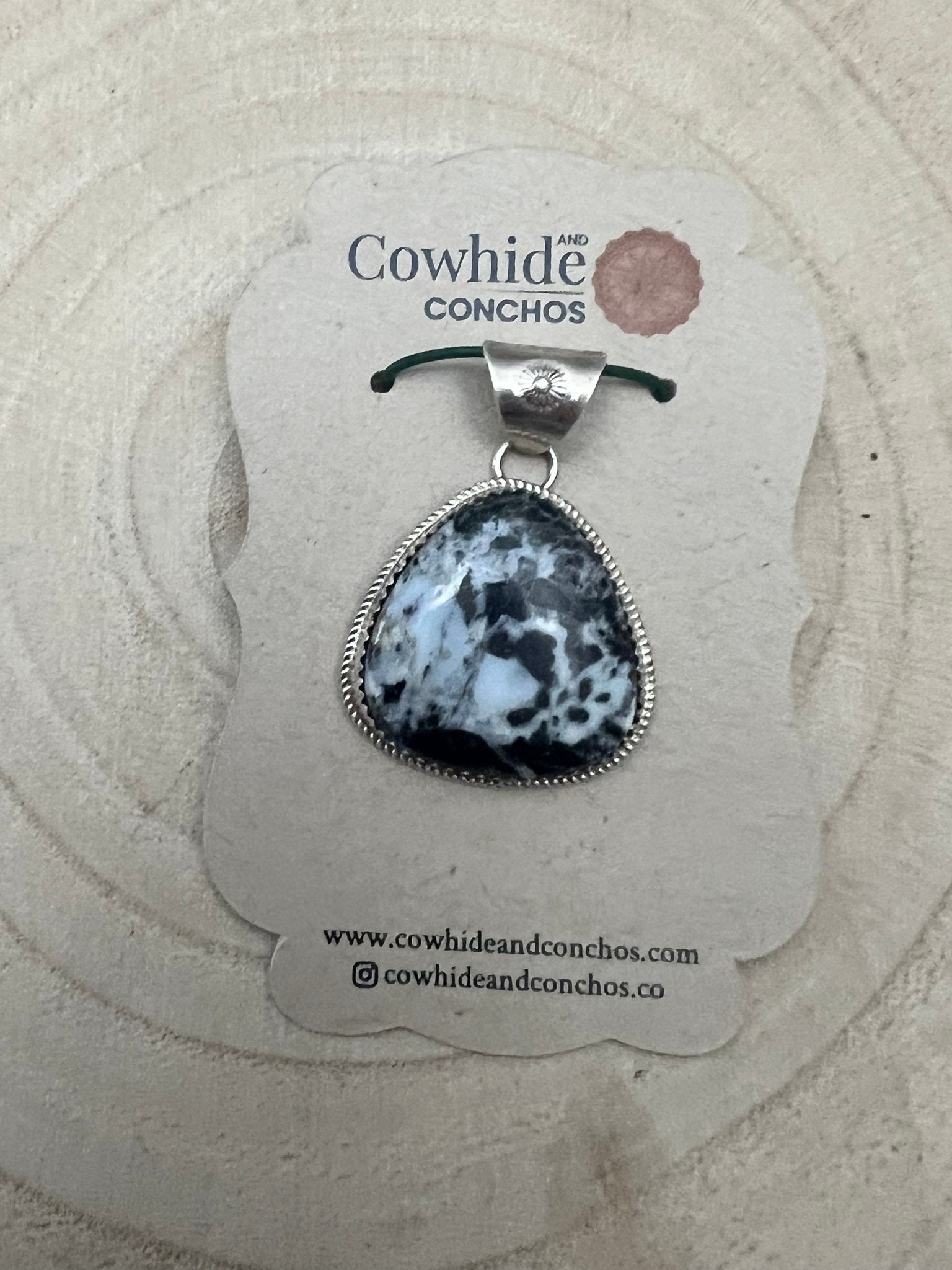 Ernest Hawthorne Navajo White Buffalo Turquoise & Sterling Silver Pendant — Hallmarked - Rooted & Reckless Co.