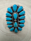 Eunise Wilson Navajo Sterling Silver Ring with Turquoise — Size 8 (Hallmark EJW) - Rooted & Reckless Co.