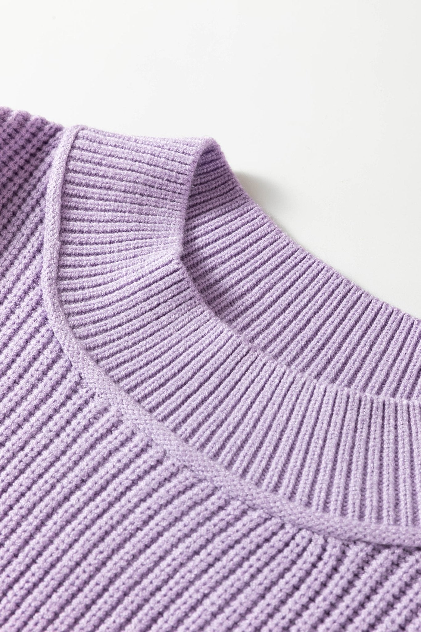 Exposed Hem Drop Shoulder Ribbed Knit Sweater - Rooted & Reckless Co.