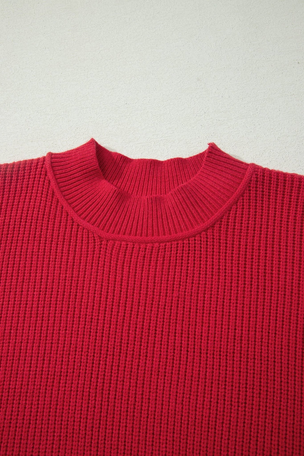 Exposed Hem Drop Shoulder Ribbed Knit Sweater - Rooted & Reckless Co.