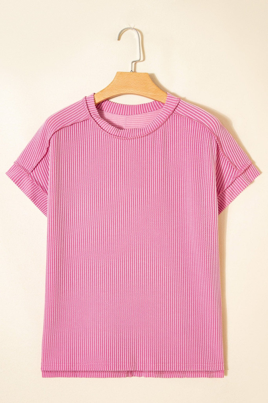 Exposed Stitching Textured Knit T-shirt - Rooted & Reckless Co.