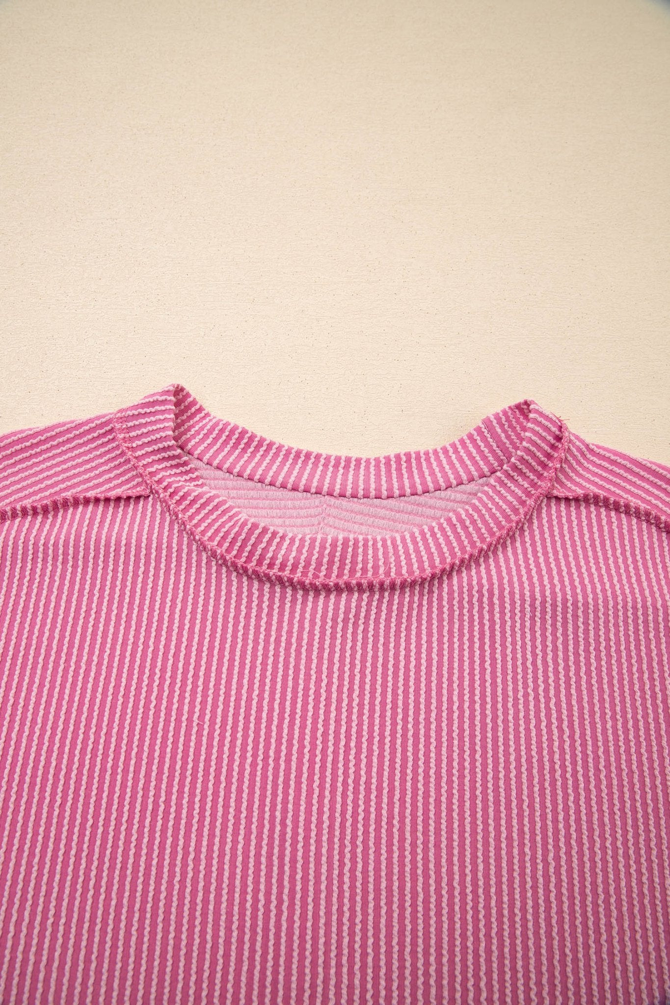 Exposed Stitching Textured Knit T-shirt - Rooted & Reckless Co.