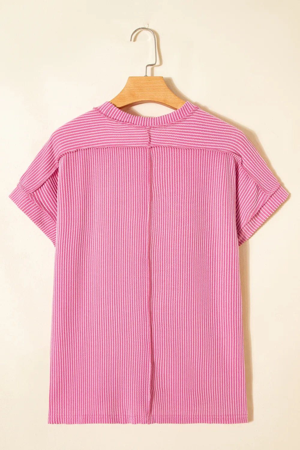 Exposed Stitching Textured Knit T-shirt - Rooted & Reckless Co.