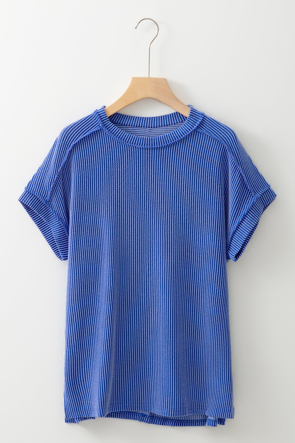 Exposed Stitching Textured Knit T-shirt - Rooted & Reckless Co.