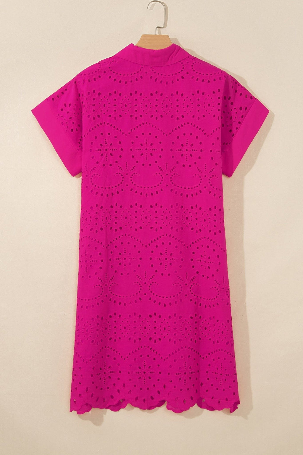 Eyelet Embroidered Crew Neck T-Shirt Mini Dress - Rooted & Reckless Co.