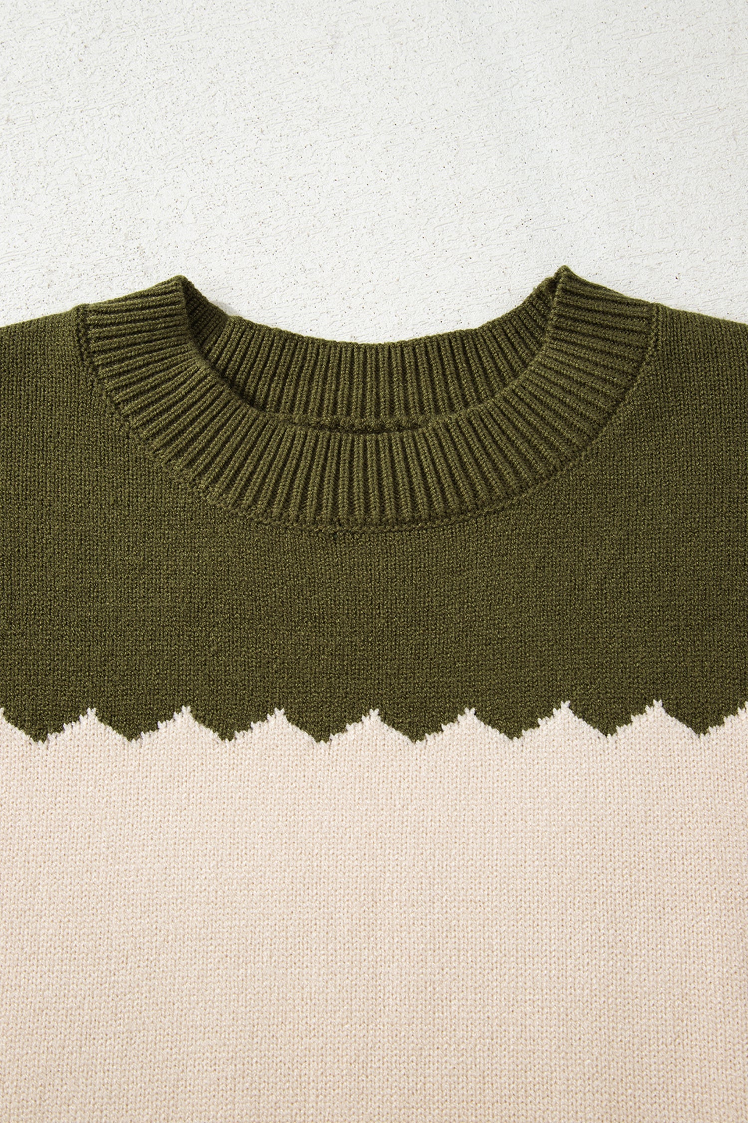 Colorblock Crew Neck Drop Shoulder Sweater