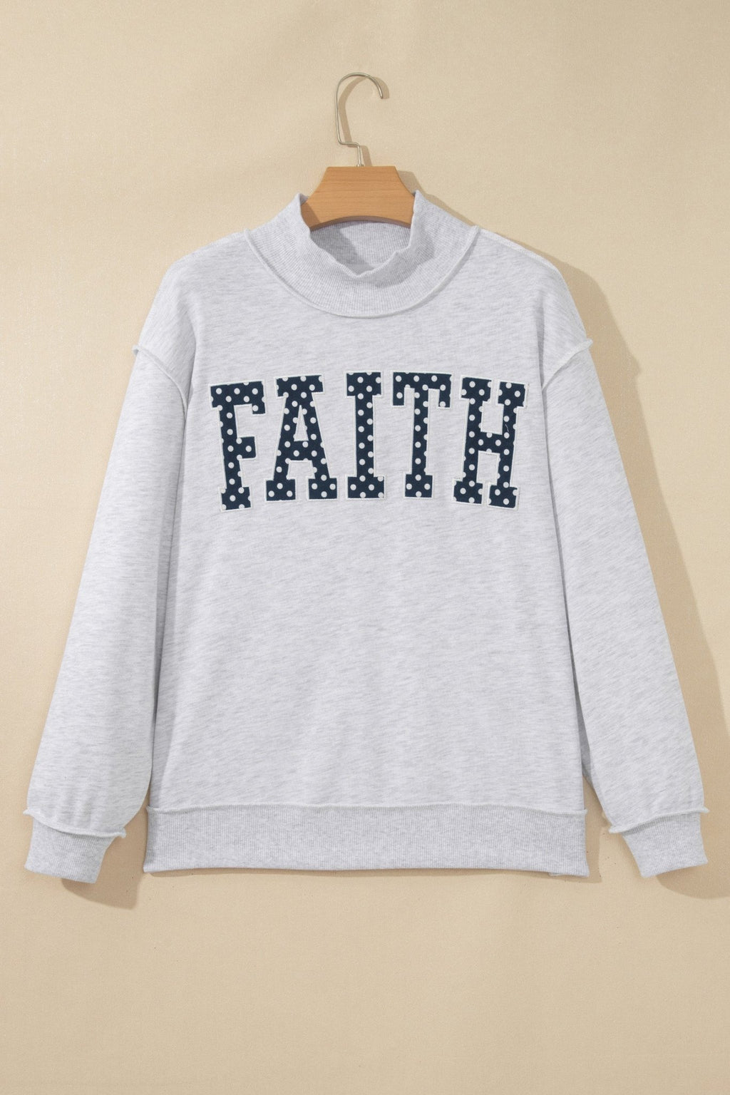 FAITH Polka Dot High Neck Baggy Sweatshirt - Rooted & Reckless Co.