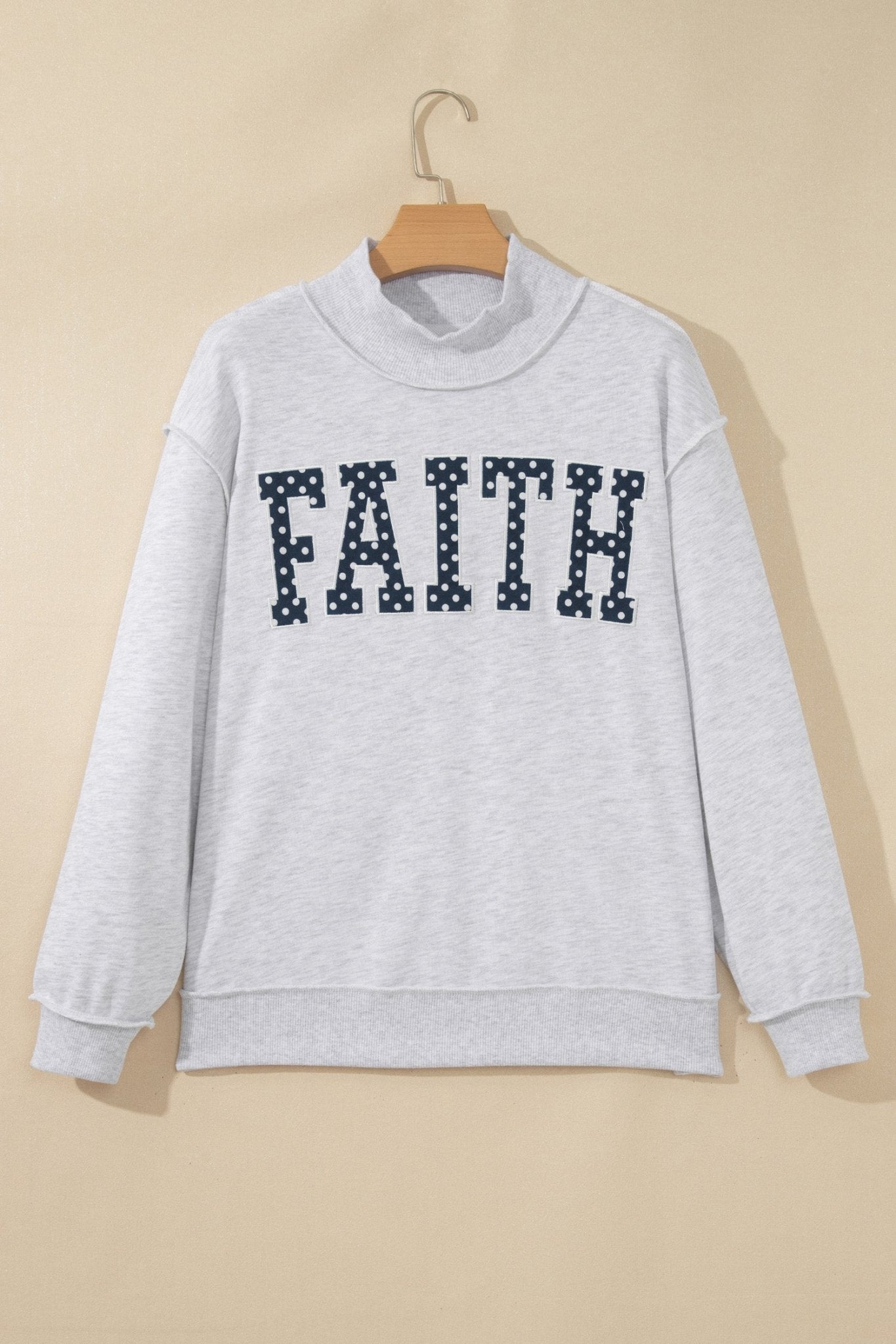 FAITH Polka Dot High Neck Baggy Sweatshirt - Rooted & Reckless Co.