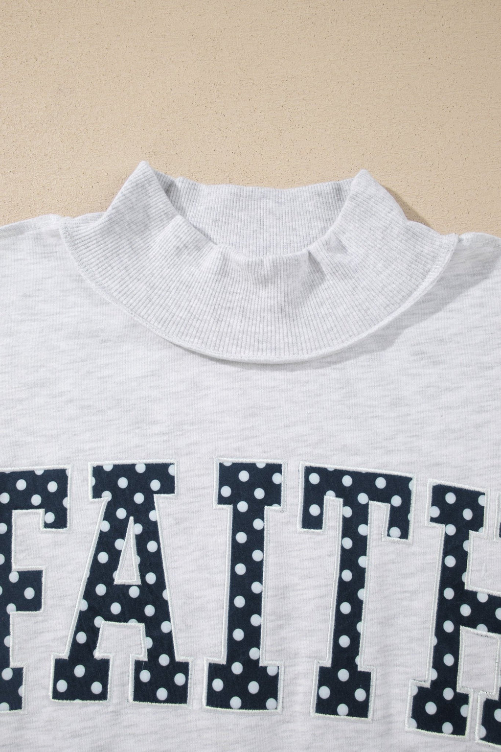 FAITH Polka Dot High Neck Baggy Sweatshirt - Rooted & Reckless Co.