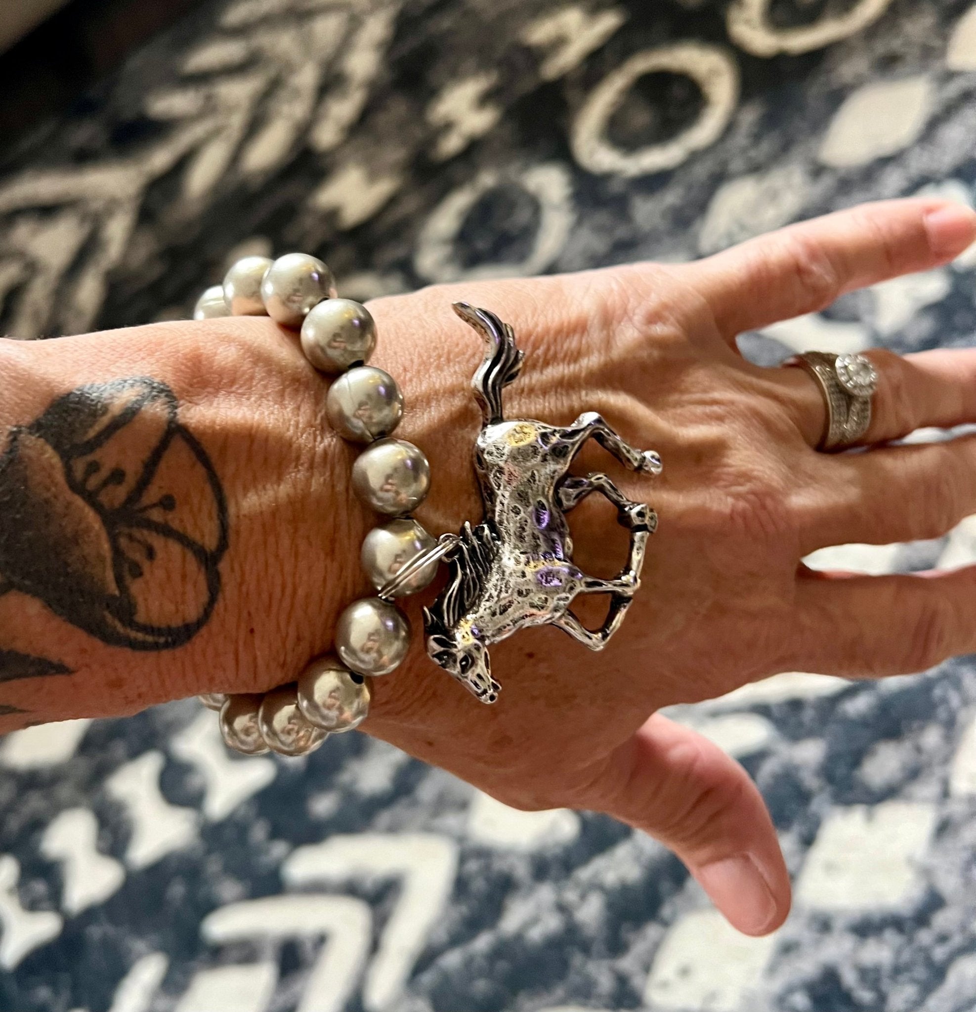 Faux Pearl Charm Bracelet - Rooted & Reckless Co.