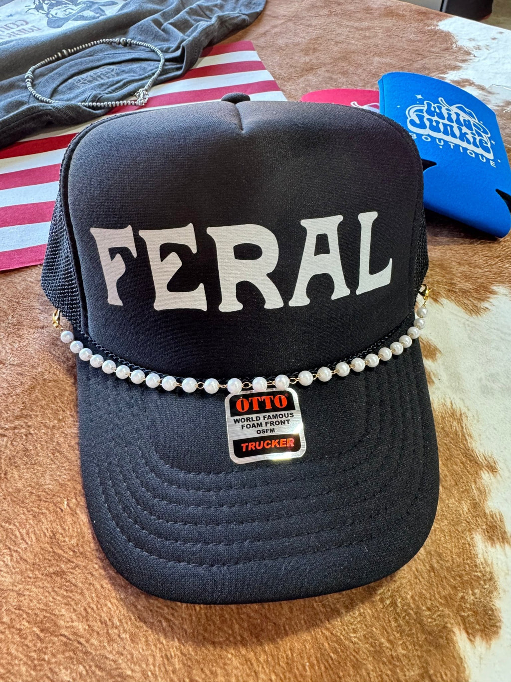 Faux Pearl Trucker Hat Chain - Rooted & Reckless Co.