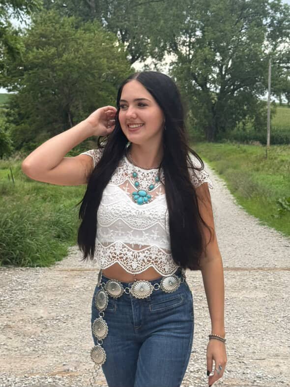 Faux Turquoise Squash Blossom and Earring Set - 18 inch necklace - Rooted & Reckless Co.