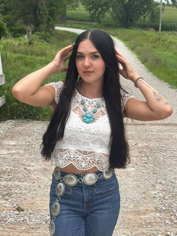 Faux Turquoise Squash Blossom and Earring Set - 18 inch necklace - Rooted & Reckless Co.