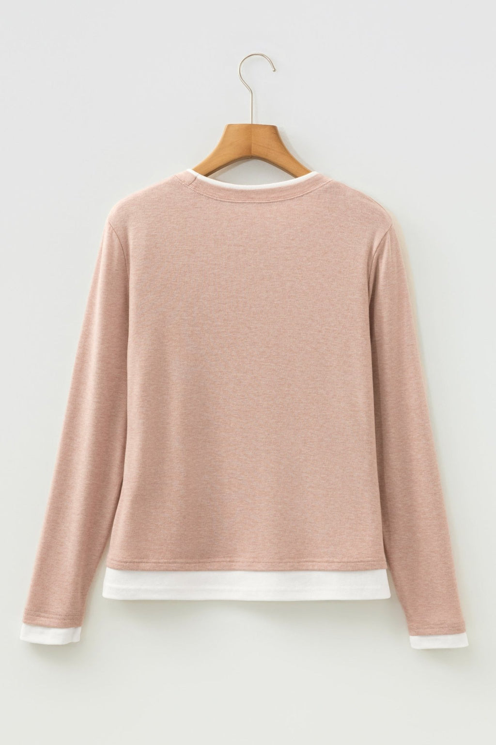 Faux Two-Piece Patchwork Long Sleeve Top - Rooted & Reckless Co.