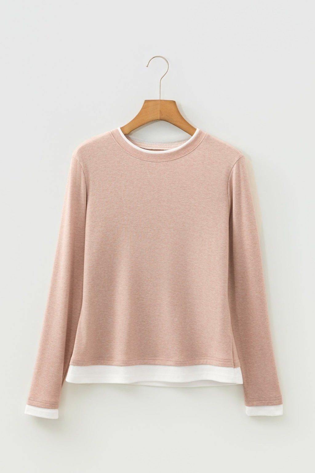 Faux Two-Piece Patchwork Long Sleeve Top - Rooted & Reckless Co.